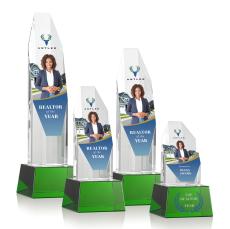 Cunningham Full Color on Base Green Towers Crystal Trophy - Custom Trophies