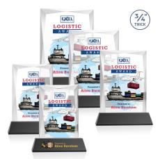 Cassidy Full Coloron Helton Base Black Rectangle Crystal Trophy - Crystal Trophies