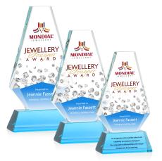 Mcleod Full Color on Helton Base Sky Blue Polygon Crystal Trophy - Crystal Trophies