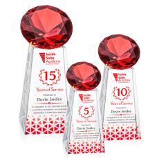 Tall Full Color Ruby Crystal Trophy - Crystal Trophies