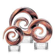 Moran on Half Round Clear Unique Glass Trophy - Glass Trophies