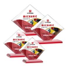 Latham Full Color Red Crystal Trophy - Crystal Trophies
