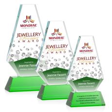 Mcleod Full Color on Helton Base Green Polygon Crystal Trophy - Crystal Trophies