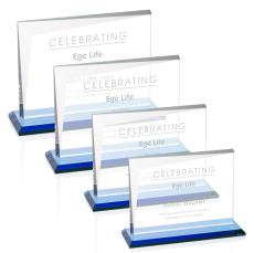 Leyva Sky Blue Rectangle Crystal Trophy - Crystal Trophies