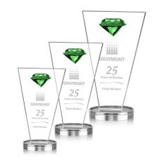 Guthrie Diamond Emerald Unique Crystal Trophy - Crystal Trophies