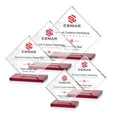 Argueta Full Color Red Crystal Trophy - Crystal Trophies