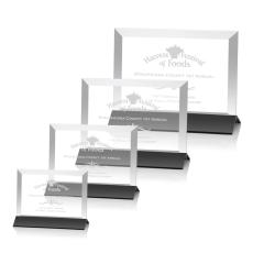 Boswell Black/Horizontal Rectangle Crystal Trophy - Crystal Trophies