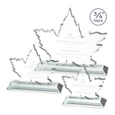 Sargent Leaf Starfire Unique Crystal Trophy - Patriotic and Government Awards 