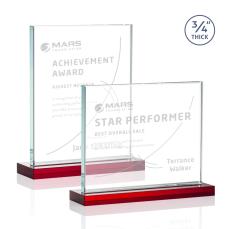 Mohamed Red Rectangle Crystal Trophy - Crystal Trophies