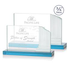 Marsh Sky Blue Rectangle Crystal Trophy - Crystal Trophies