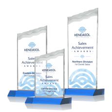 Bowden Full Color Sky Blue Peaks Crystal Trophy - Custom Trophies
