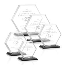 Santos Black Polygon Crystal Trophy - Crystal Trophies