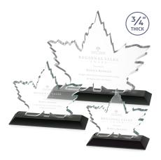 Sargent Leaf Black Unique Crystal Trophy - Trophies