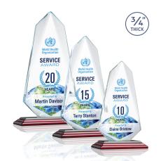 McMullen Full Color Wood Peaks Crystal Trophy - Custom Trophies