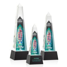 Slaughter Full Color on Base Black Obelisk Crystal Trophy - Custom Trophies