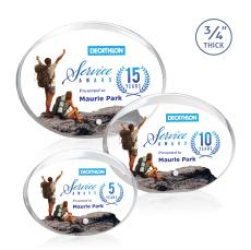 Huggis Full Color Silver Circle Acrylic Trophy - Acrylic Trophies