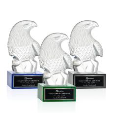 McConnell Eagle Animals on Plated Crystal Trophy - Patriotic and Government Awards 