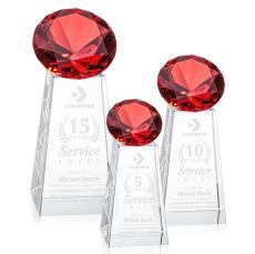Tall Ruby Crystal Trophy - Crystal Trophies