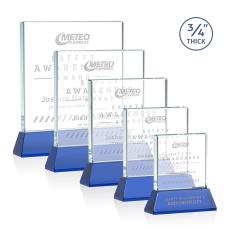 Landers on Helton Blue Square / Cube Crystal Trophy - Crystal Trophies