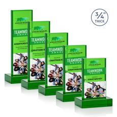 Cartwright Full Color Green Rectangle Crystal Trophy - Crystal Trophies