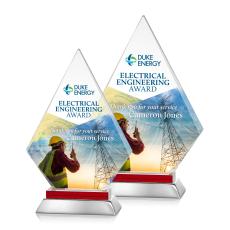 Hanks Full Color Red Crystal Trophy - Custom Trophies