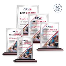 Cassidy Full Color Wood Rectangle Crystal Trophy - Eco-Friendly Trophies