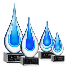 Eubanks on Plated Crystal Base - Black - Glass Trophies