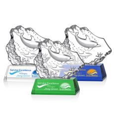 Reece 2 Dolphins Full Color Animals Crystal Trophy - Custom Trophies