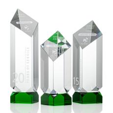Martinez Tower Green Towers Crystal Trophy - Crystal Trophies