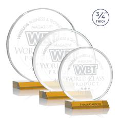 Juarez Amber Circle Crystal Trophy - Crystal Trophies
