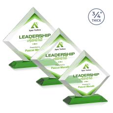 Carlson Full Color Green Crystal Trophy - Custom Trophies