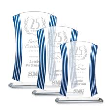 Webber Deep Etch Peaks Crystal Trophy - Crystal Trophies