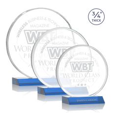Juarez Sky Blue Circle Crystal Trophy - Crystal Trophies