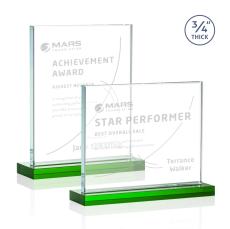 Mohamed Green Rectangle Crystal Trophy - Crystal Trophies