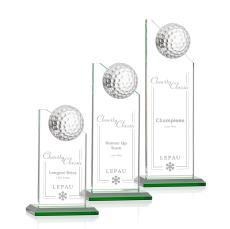 Jordan Golf Green Peaks Crystal Trophy - Crystal Globe Awards