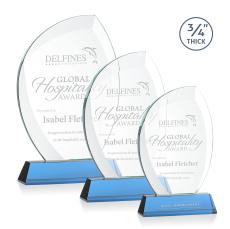 Oakes on Helton Base Sky Blue Peaks Crystal Trophy - Crystal Trophies