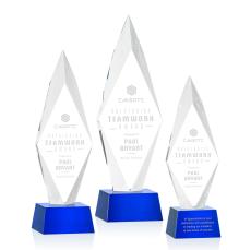 Kendrick on Small Base Blue Crystal Trophy - Crystal Trophies
