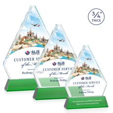 Mayer Full Color on Helton Green Crystal Trophy - Crystal Trophies