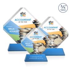 Jacobsen on Helton Full Color Sky Blue Crystal Trophy - Crystal Trophies