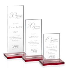 Riggs Red Rectangle Crystal Trophy - Crystal Trophies