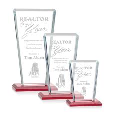 Frank Red Rectangle Crystal Trophy - Crystal Trophies