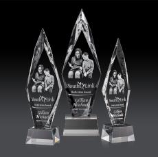 Kendrick on Small Base (3D) Clear Crystal Trophy - Crystal Trophies