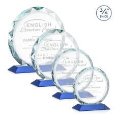 Clarke Blue Circle Crystal Trophy - Crystal Trophies