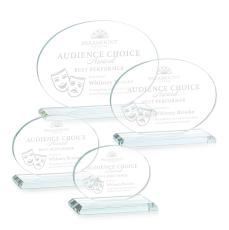 Woods (Horiz) Clear Circle Crystal Trophy - Crystal Trophies