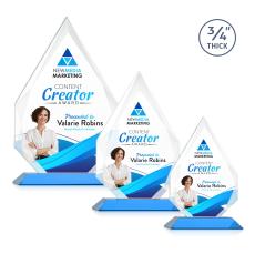 Archer Full Color Sky Blue Peaks Crystal Trophy - Crystal Trophies