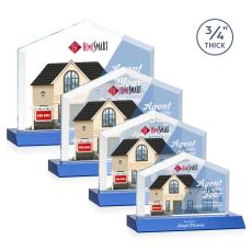 Realtor Full Color Blue Peaks Crystal Trophy - Crystal Trophies