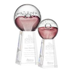 Carrasco Globe on Tall Crystal Base Glass Trophy - Glass Trophies