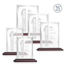 Cassidy Wood Rectangle Crystal Trophy - Crystal Trophies