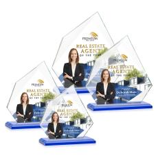 Hoang Full Color Blue Peaks Crystal Trophy - Crystal Trophies