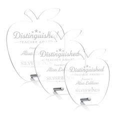 Jewell Apple Silver Apples Acrylic Trophy - Apple Trophies